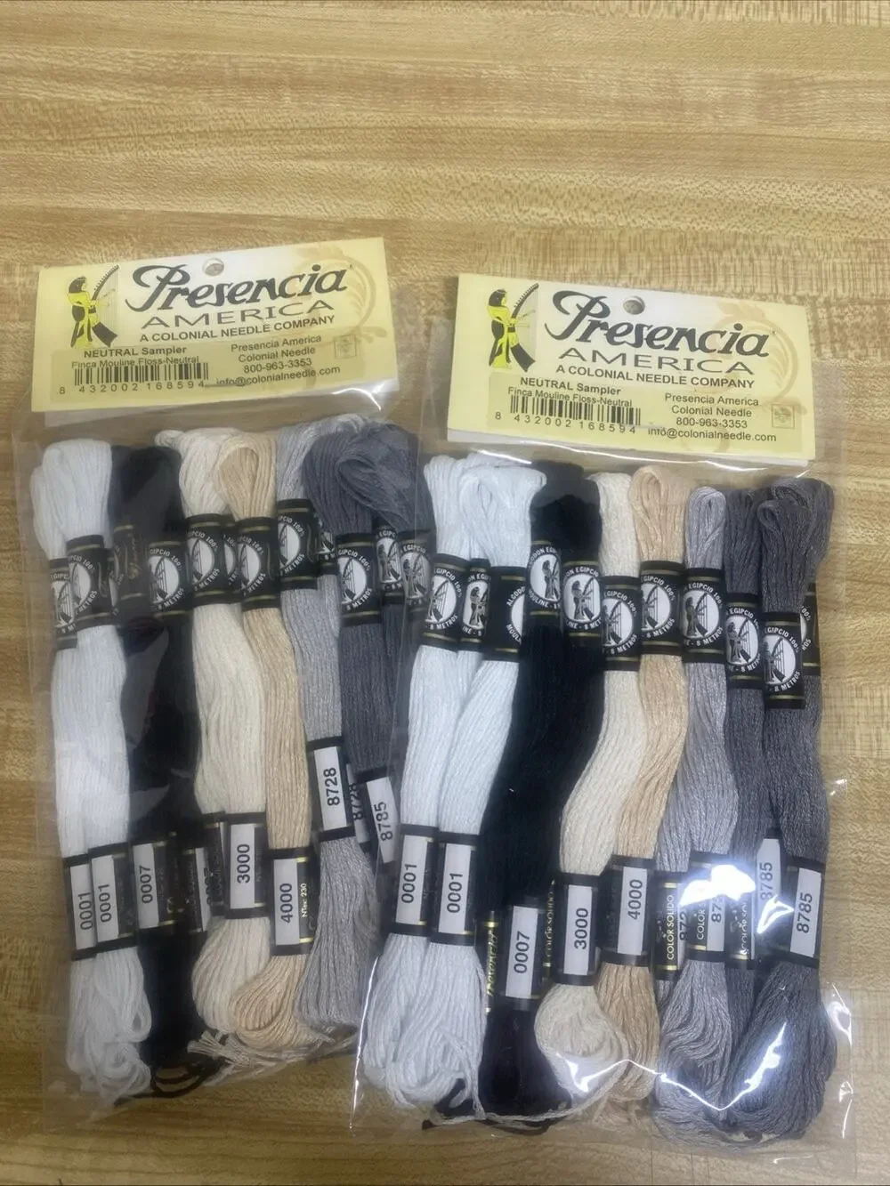 Pair (2) Presencia Pearl Cotton Thread Neutral Sampler Pack Basic 18x2 Skeins